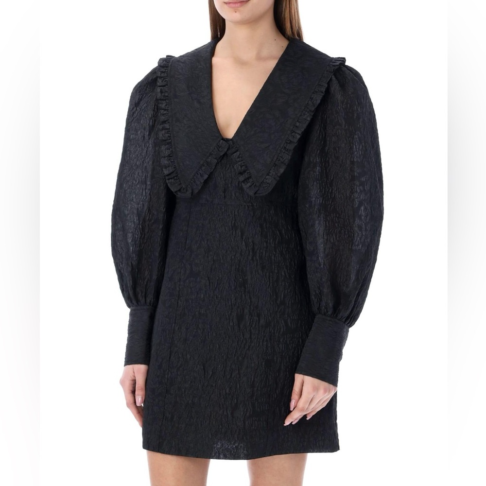 GANNI Black Floral Pattern Dress